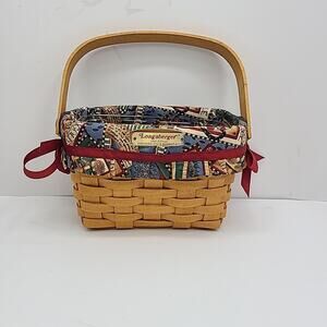 Vtg 98' LONGABERGER Dresden Tour Basket II Herbal Tea Liner & Protector